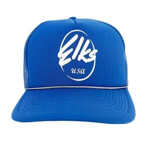 Elks USA blue trucker hat